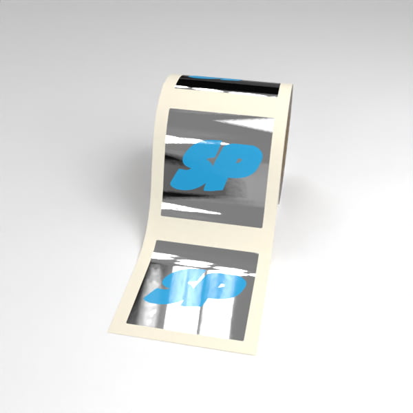 Etiketten aus Silberfolie