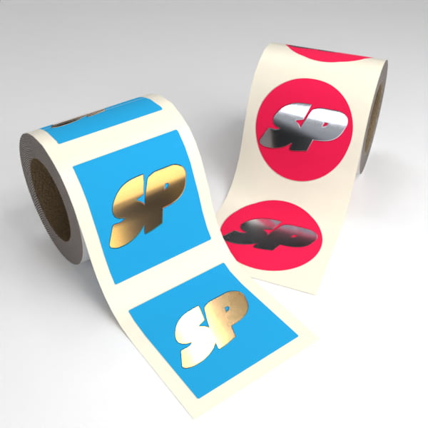 Etiketten mit Gold- oder Silberprägung